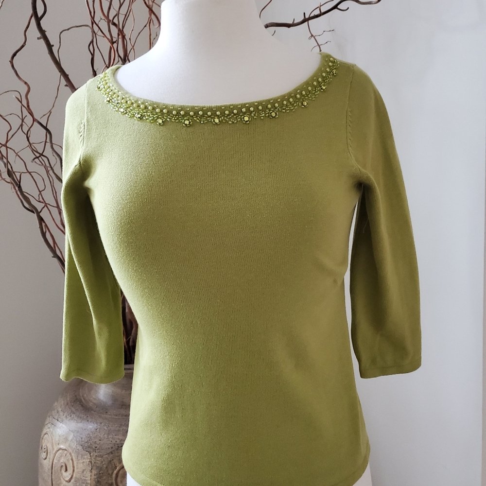 EUC B Moss Embellished Sweater